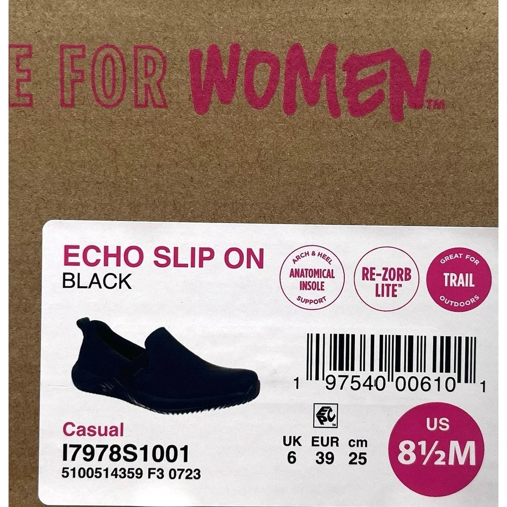 Ryka Womens Echo Comfort Slip On Shoes Size 8.5 Solid Black Athletic Lightweight